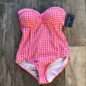 Lauren James One-Piece Pink Gingham Swim Suit
